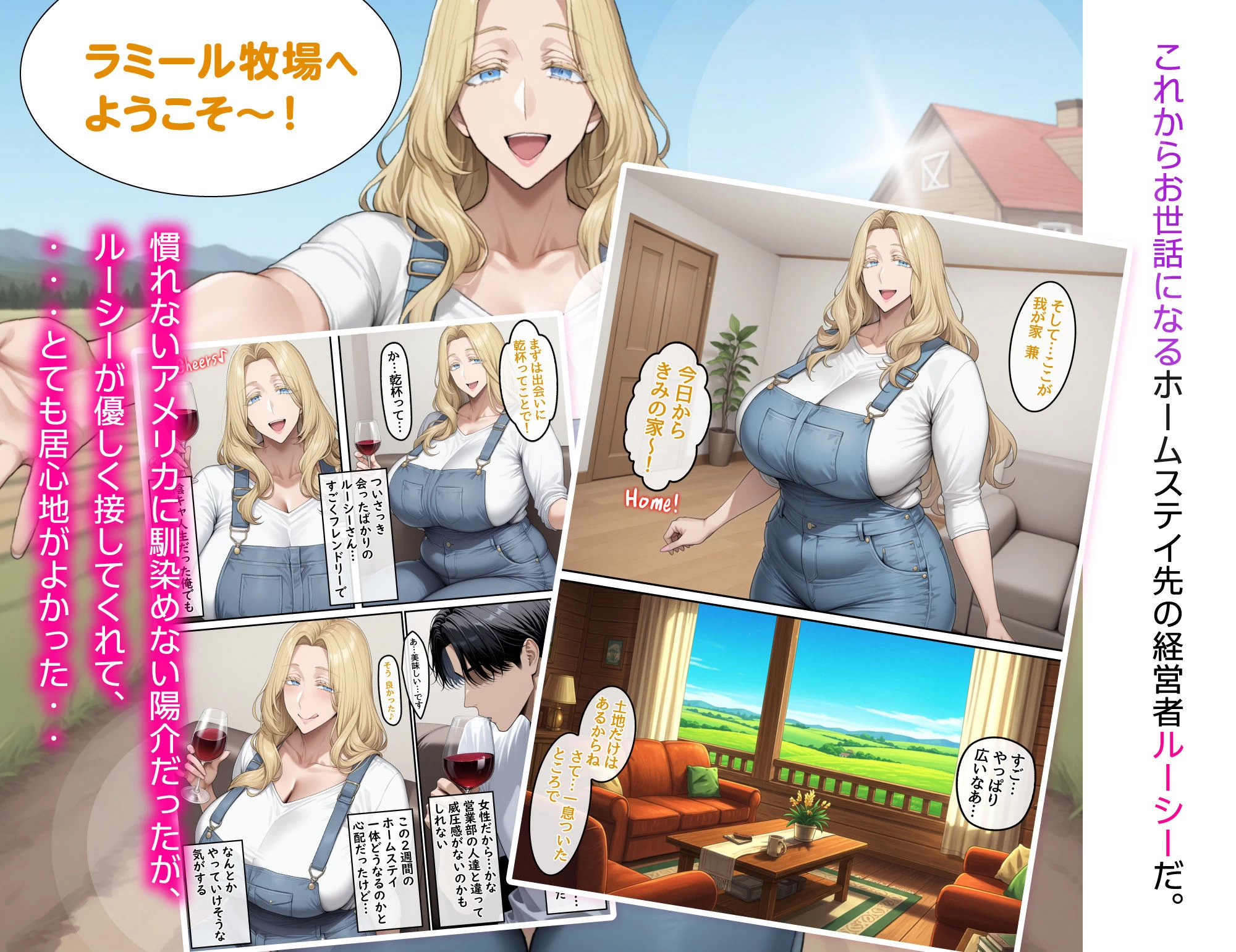 d_547142 | ホームステイ先の爆乳ブロンド美女に雌牛コスで誘惑されてイチャラブ種付け生活1【ハレノヒ】 - サンプル画像4
