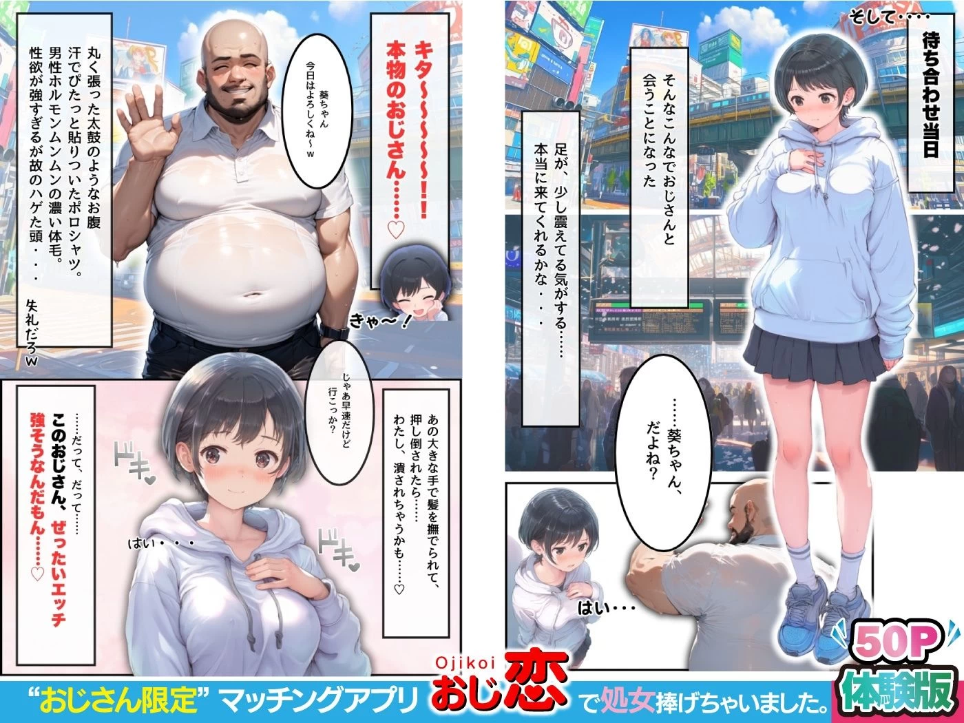 d_596580 | おじさん限定マッチングアプリ【おじ恋】で処女捧げちゃいました。【種付け出版】 - サンプル画像4