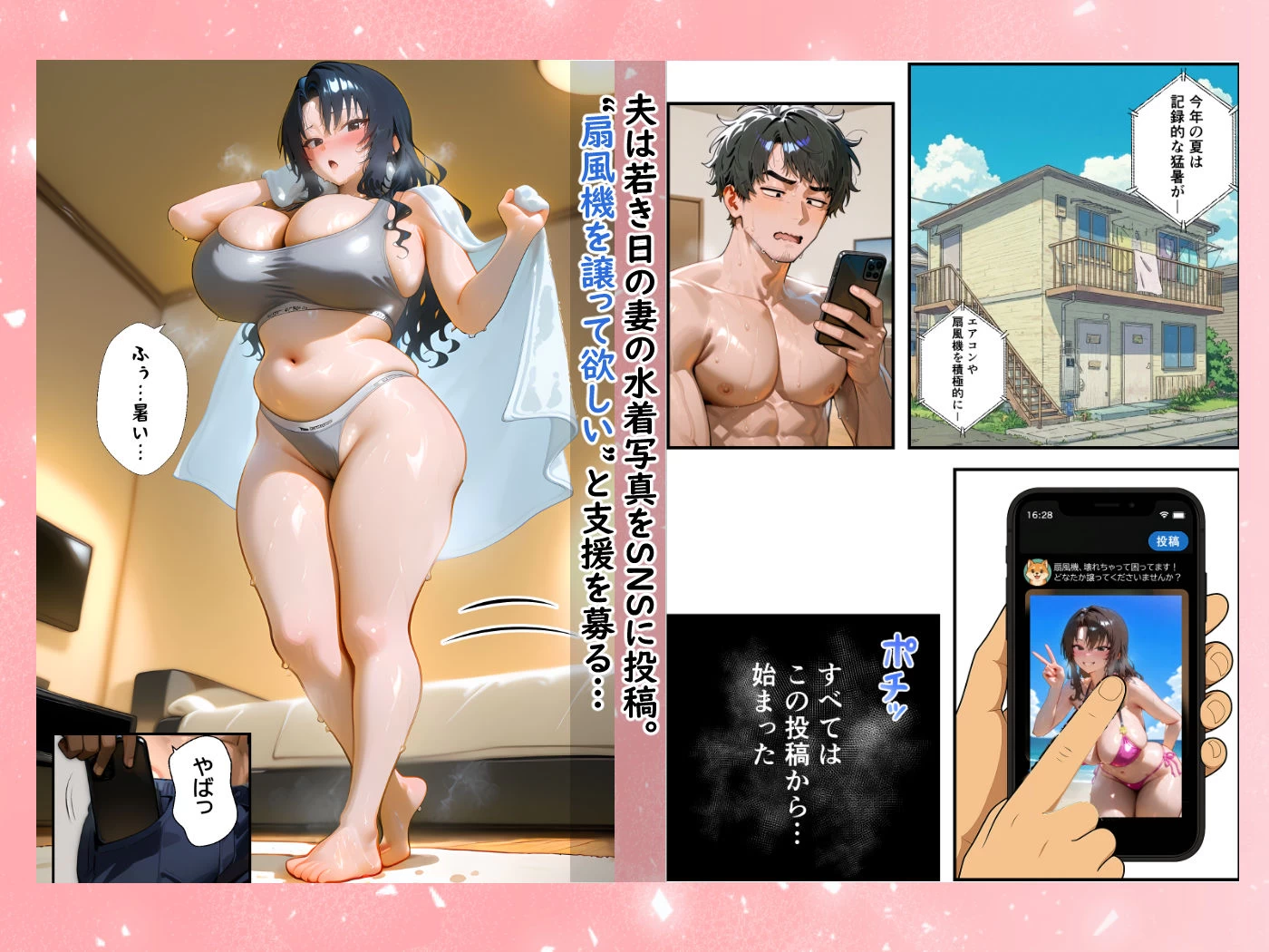 d_604717 | 妊活中の人妻が旦那より性欲が強い間男に中出しを求める話【赤白あみ】 - サンプル画像1