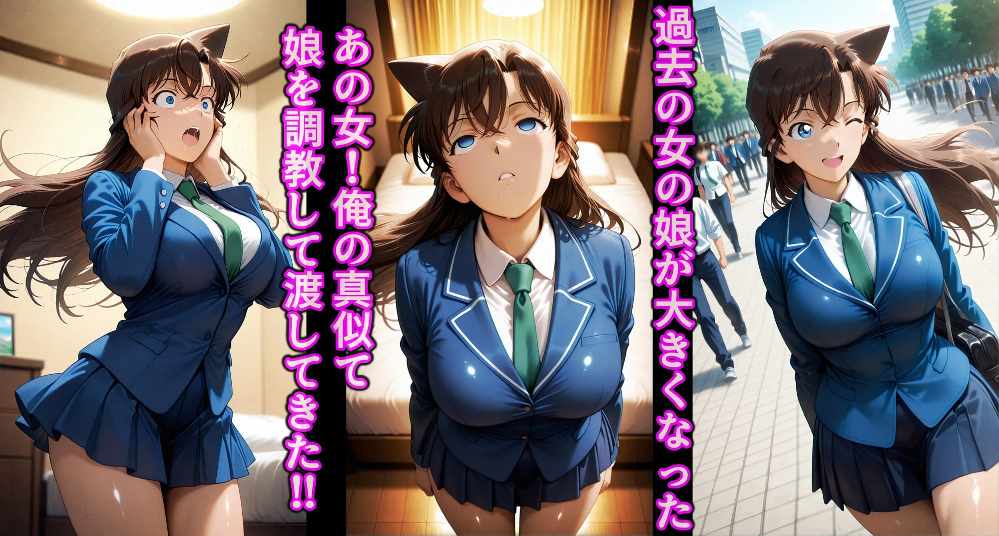 d_618013 | 洗脳魔眼番外編！！母親の暗示調教済みで献上された娘を思い通り 〜毛◯蘭〜【アヘ顔好き集まれ！！ぬき処・朱作】 - サンプル画像1