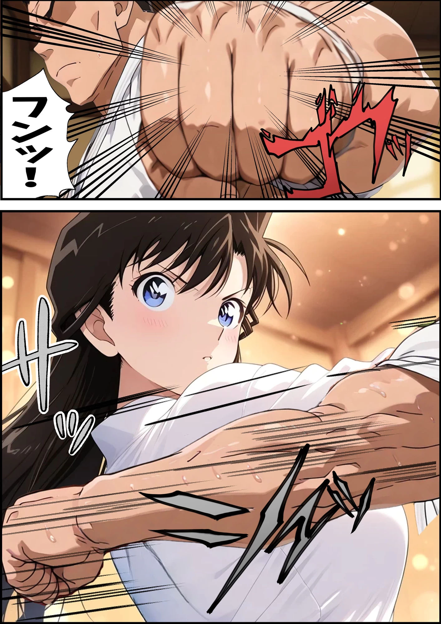 d_628192 | 名探偵コ〇ン 毛利蘭 集団わいせつ事件 タオル1枚で男湯潜入編【ピート出版】 - サンプル画像3