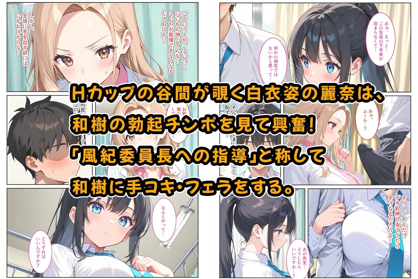 d_637383 | 快楽に目覚めた無垢な爆乳風紀委員長とドMなギャル保健医に射精管理されています！【StudioSR（妹･人妻･巨乳推し）】 - サンプル画像4