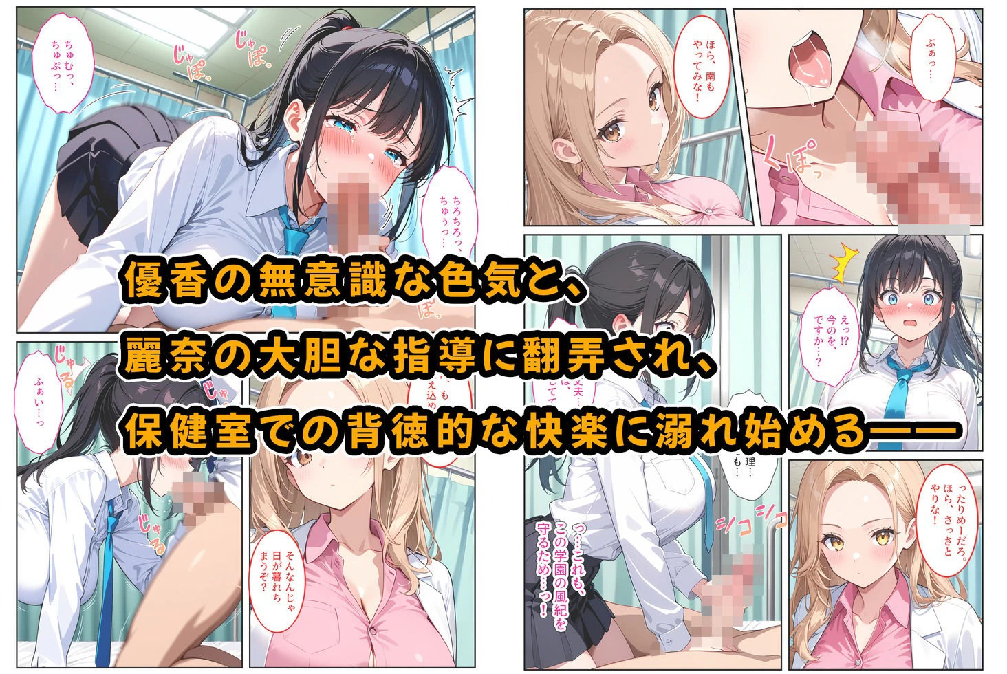 d_637383 | 快楽に目覚めた無垢な爆乳風紀委員長とドMなギャル保健医に射精管理されています！【StudioSR（妹･人妻･巨乳推し）】 - サンプル画像8