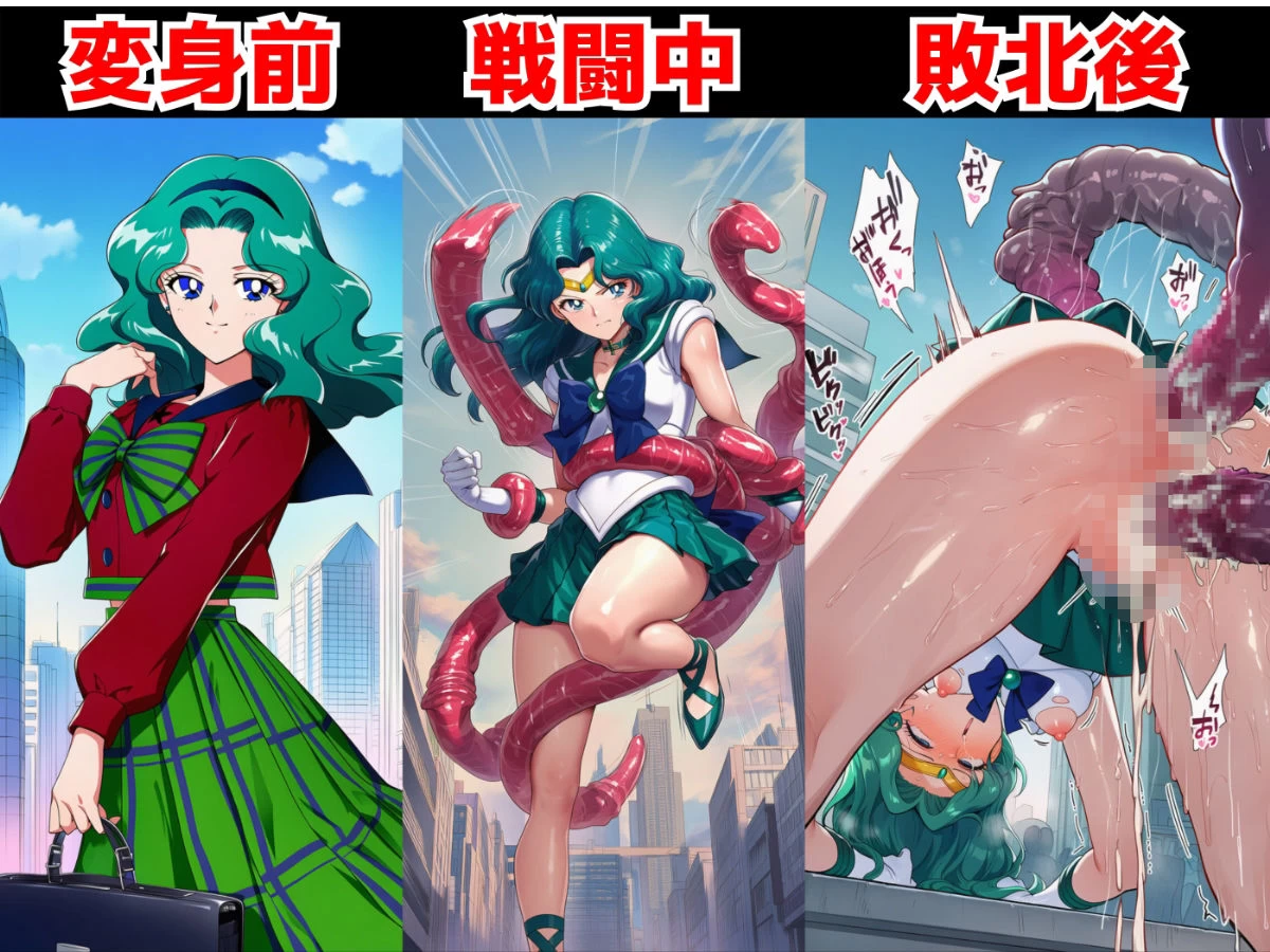 d_641979 | 外部太陽系戦士はモンスターに連続中出しされてアヘ顔に！？【セーラー戦士異種姦種付け500枚】【あちちハウス】 - サンプル画像2