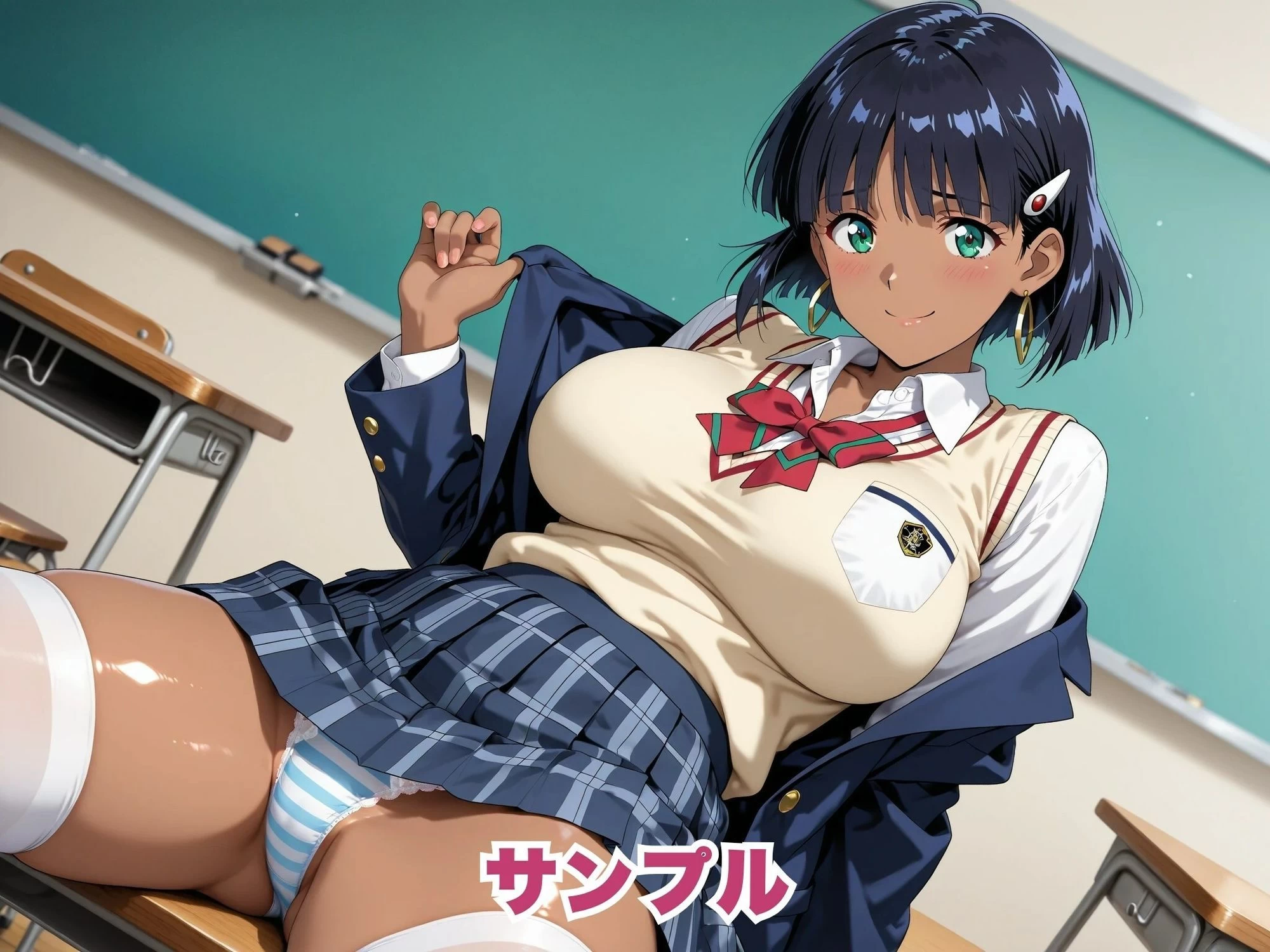 d_670402 | 【ふしぎの海のナ●ィア】褐色美少女が制服姿のまま、快感に溺れるまで。【画像生成マン】 - サンプル画像2