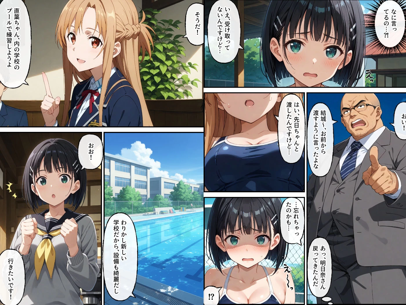 d_672092 | ヤリチン教師の餌食になる発情期ヒロインズ3〜水泳特訓で晒し者にされる〇葉〜【羞恥露出研究所】 - サンプル画像1