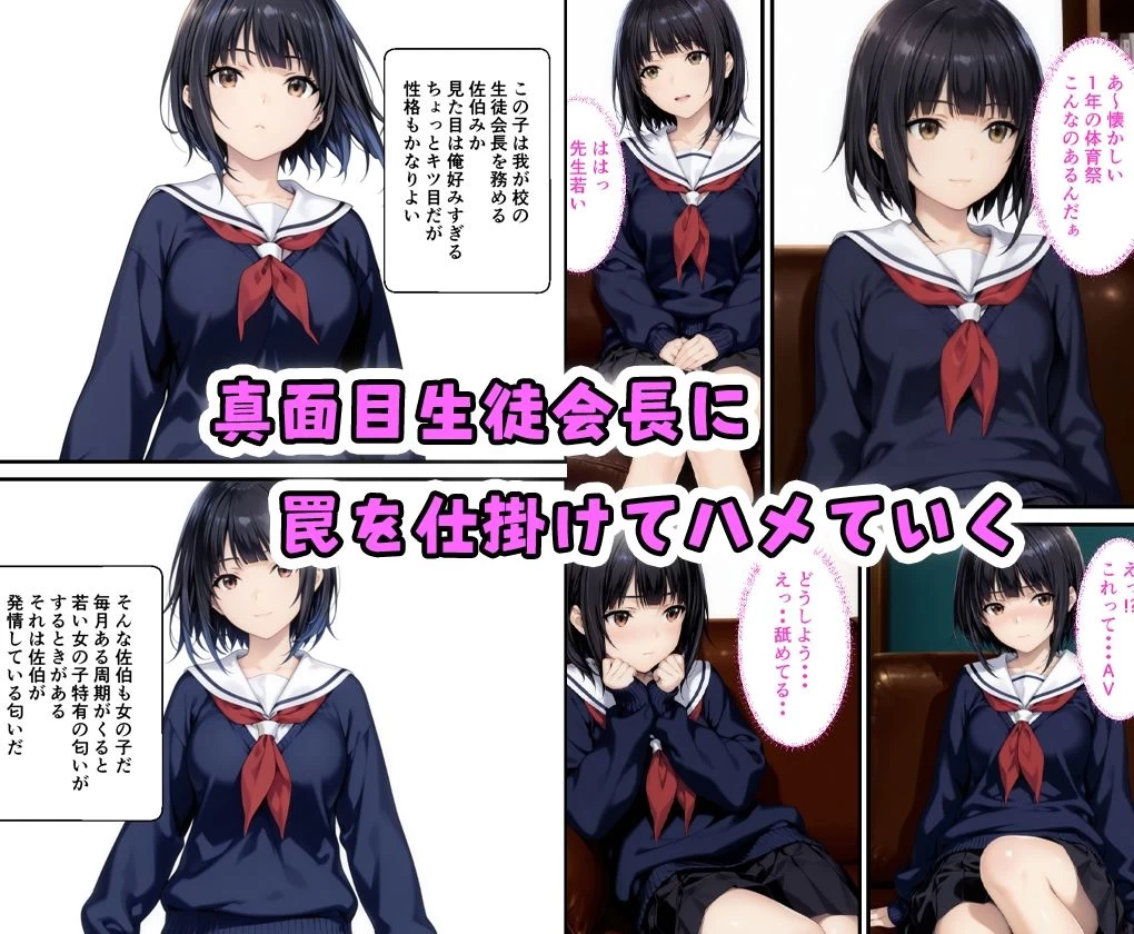 d_677347 | 真面目な生徒会長がAVを観て発情していたので中出しした話【種付け彦】 - サンプル画像1