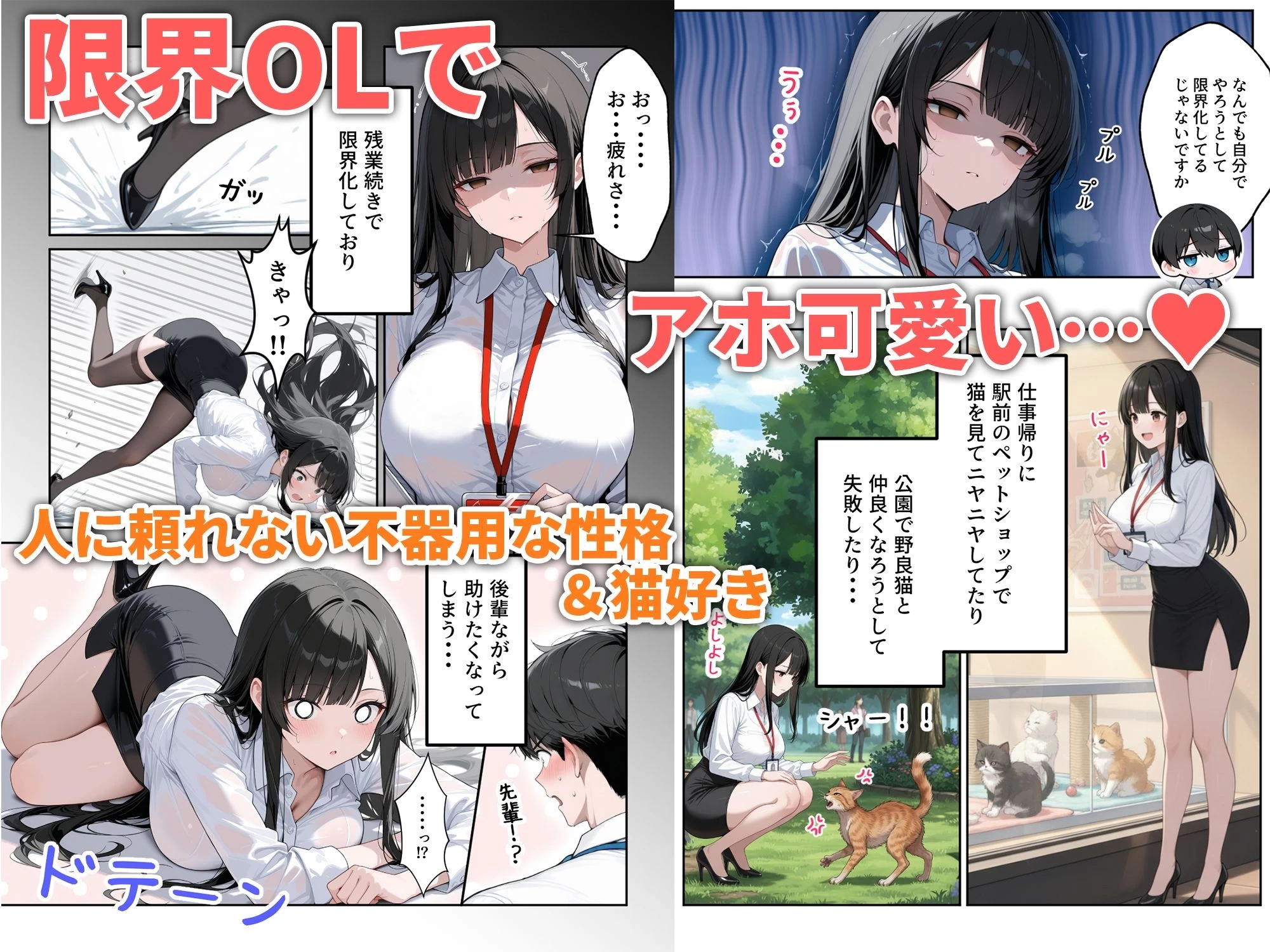 d_677692 | 先輩えっち  クール系なのにアホ可愛い女上司をお持ち帰りした話【だぶるクリっく】 - サンプル画像2