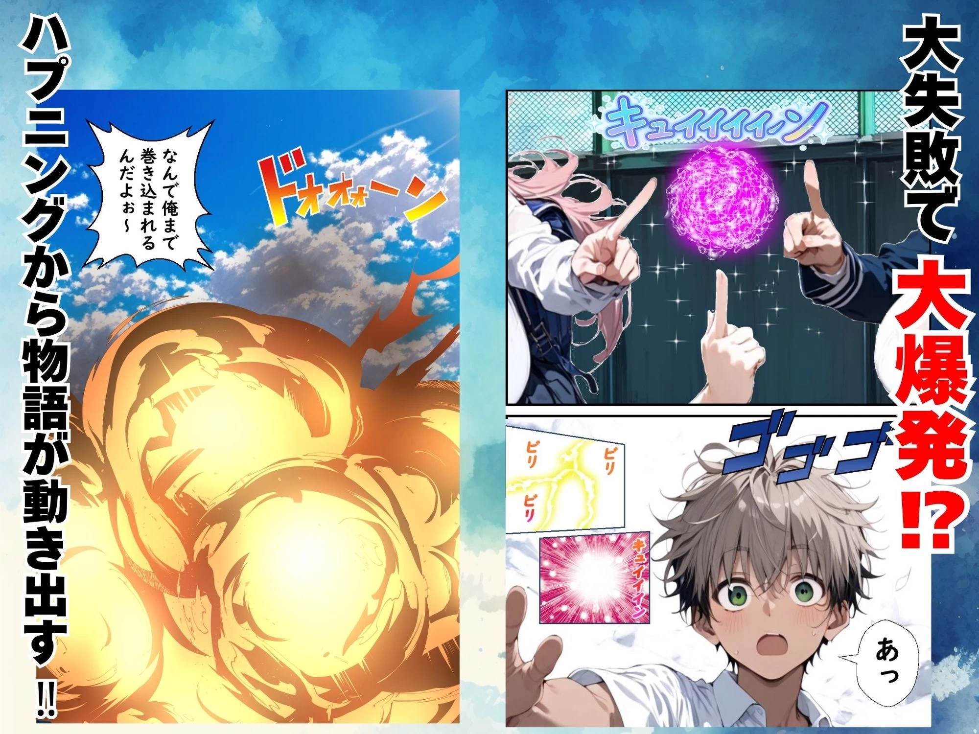 d_678394 | Hぷにんぐ  幼馴染魔法少女3人と魔法失敗でラッキースケベ連発のハーレム学園生活【むぎゅっと館】 - サンプル画像2