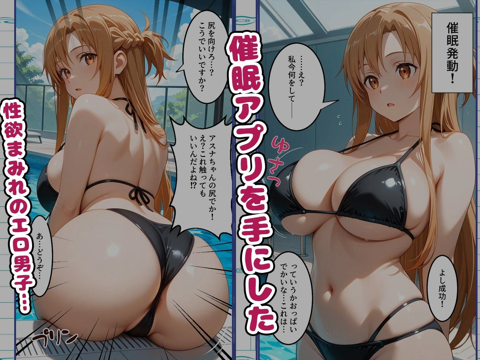 d_679491 | 【S〇O編】知ってる？このプール…備え付けの「オナホ」があるらしいよ？1話【AIJKアート】 - サンプル画像1