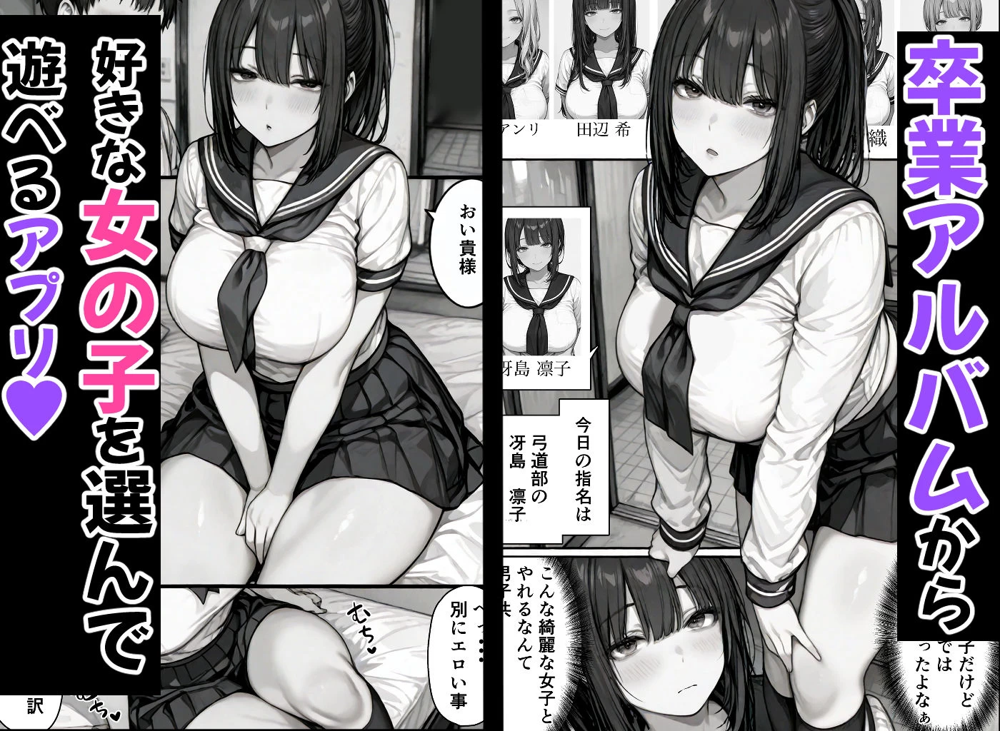 d_756105 | 卒アル催●アプリ クラスメイトを催●支配できる卒業アルバム大全集 【総集編・セット作品】【ももみ屋】 - サンプル画像1