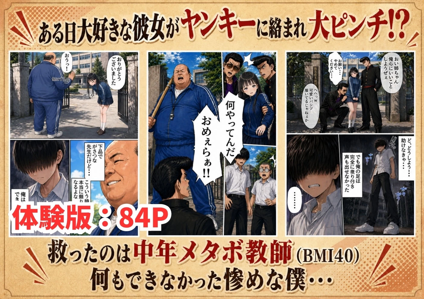 d_758649 | 【昭和編】想いを寄せていたクラスメイトが中年メタボ教師（BMI40）と肉体関係だった件【種付け出版】 - サンプル画像3